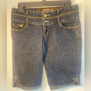 Grane Women's Denim Shorts with Yellow Stitching